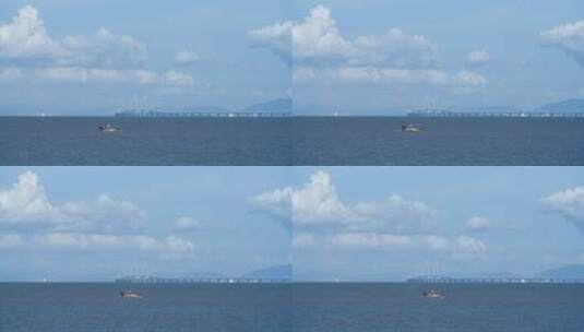 港珠澳大桥海岸线高清在线视频素材下载