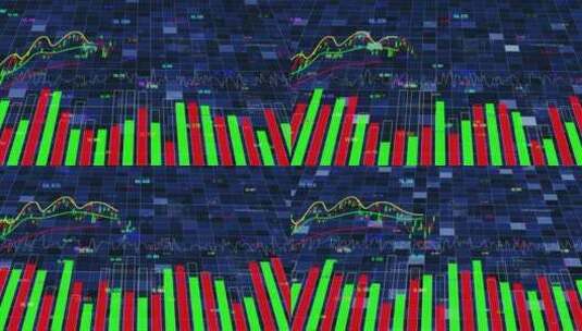 金融证券交易市场K线走势图表背景高清在线视频素材下载