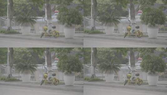路边 孤独 共享电单车高清在线视频素材下载