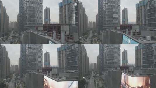 log武汉绿地中心缤纷城商场航拍高清在线视频素材下载