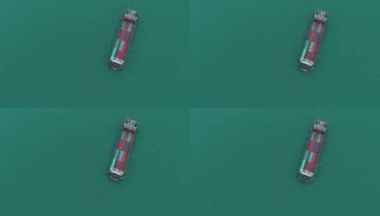航拍深圳港附近海面货轮缓慢行驶高清在线视频素材下载