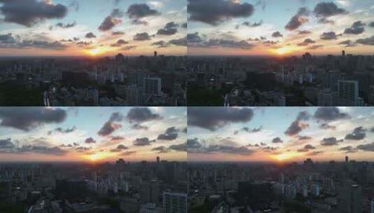 上海日落航拍高清在线视频素材下载