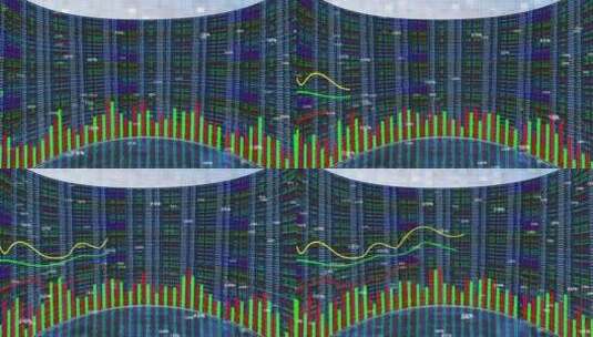 股票市场曲面大屏幕背景高清在线视频素材下载