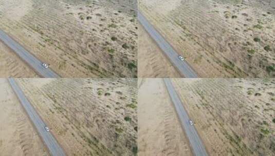 航拍沙漠公路自然风景高清在线视频素材下载
