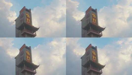 成都新都区天回镇旅游景区锦门标志高清在线视频素材下载