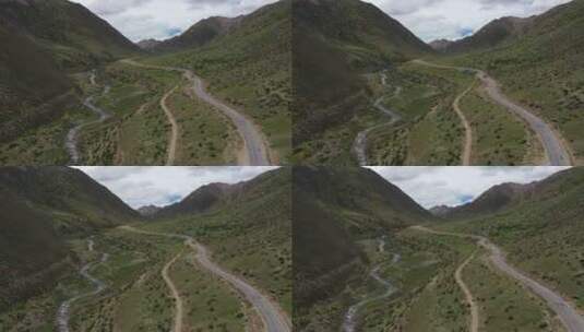 西藏山南市旷野自驾游旅行公路风光高清在线视频素材下载