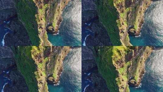 FPV穿越机无人机航拍海岸海浪群岛海鸟飞翔高清在线视频素材下载