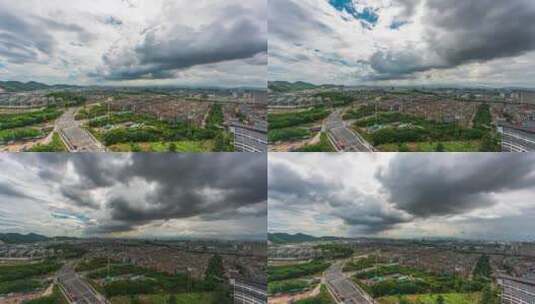 义乌台风季低空云城市风光8K延时摄影高清在线视频素材下载