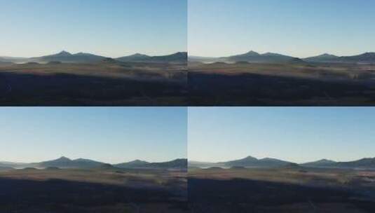 清晨阳光斜射中的腾冲火山群高清在线视频素材下载