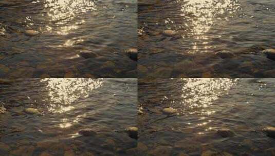 黄昏波光粼粼流水意境空镜高清在线视频素材下载