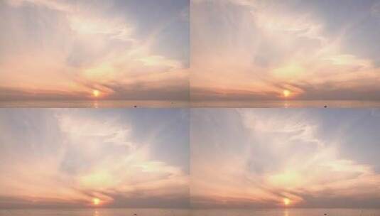 实拍天空 唯美天空 夕阳大海 流云飞瀑高清在线视频素材下载