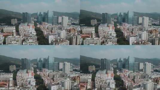 城市改造深圳福田区街景高楼近景高清在线视频素材下载
