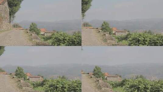 潘在山上的一个农村村庄的山里Friaes Tras-os-Montes葡萄牙高清在线视频素材下载