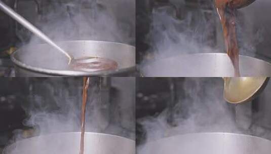 广东乳鸽制作调料汁卤汁高清在线视频素材下载
