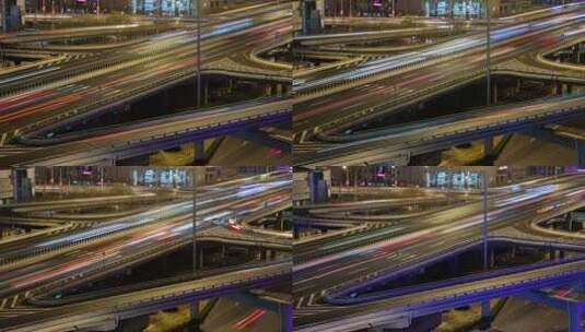 北京立交桥夜景车轨高清在线视频素材下载