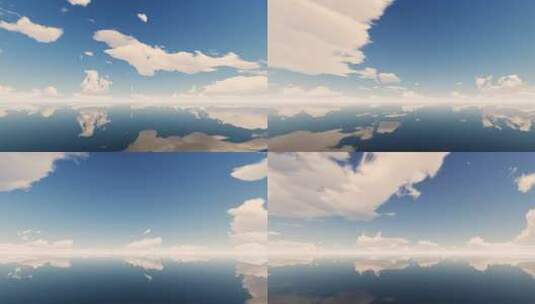 4K蓝天白云海面反射1-60帧高清在线视频素材下载