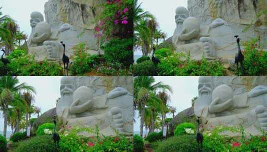 寿星神像 山体雕塑高清在线视频素材下载
