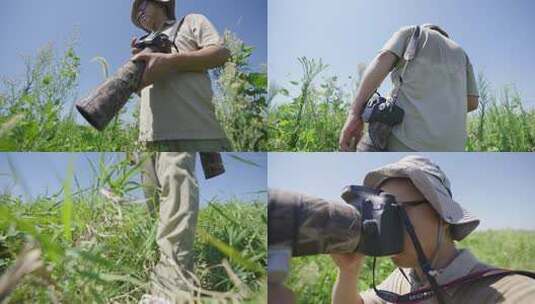 观鸟爱好者摄影爱好者户外拍摄候鸟4高清在线视频素材下载