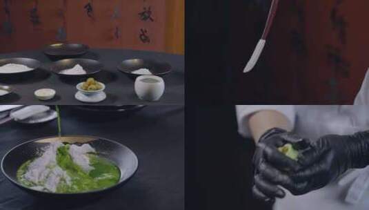 厨师揉面+青团制作高清在线视频素材下载