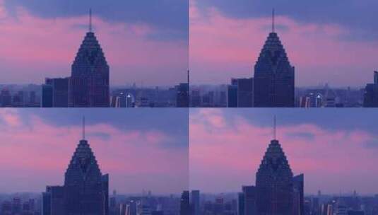 武汉民生银行大厦航拍高清在线视频素材下载