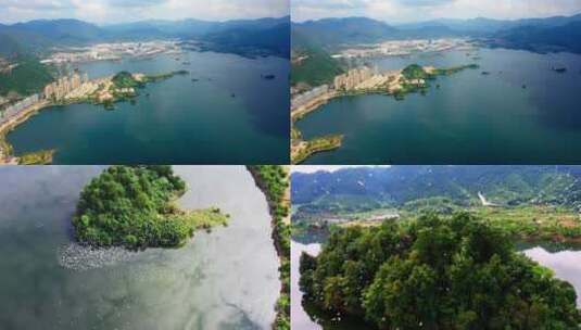 千岛湖美丽的生态环境航拍合集高清在线视频素材下载