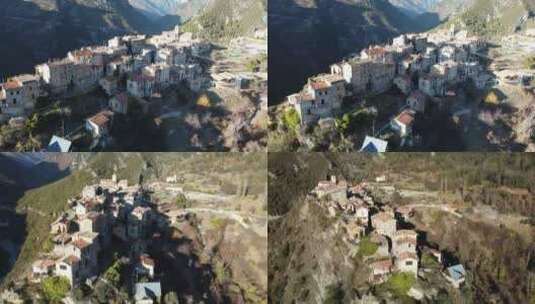 从空中看阿尔卑斯山的玛丽村高清在线视频素材下载