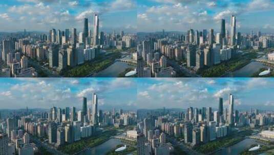 广州城市宣传片珠江新城绝美蓝天白云高清在线视频素材下载