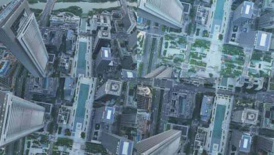 宁波CBD航拍空镜高清在线视频素材下载
