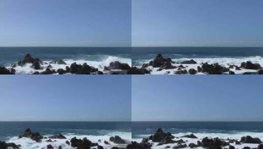 海浪、礁石高清在线视频素材下载