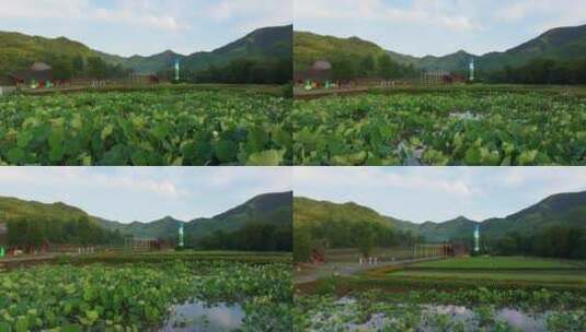浙江湖州安吉青山绿水发源地余村景区航拍高清在线视频素材下载