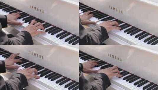 男子钢琴演奏高清在线视频素材下载