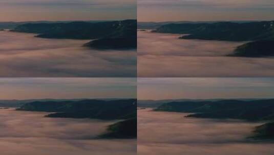 清晨山间云海云雾缭绕延时航拍高清在线视频素材下载
