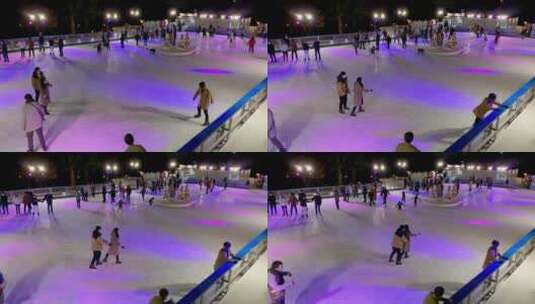 商场游乐园滑冰场、旱冰场高清在线视频素材下载