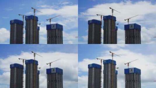 城市发展在建高楼高清在线视频素材下载