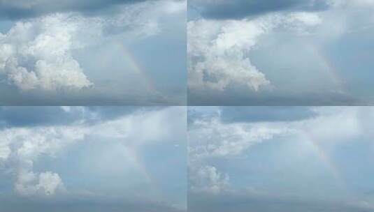 彩虹云朵延时天空蓝天白云风景天气雨后天空高清在线视频素材下载