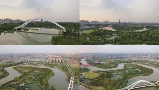 4K航拍文化遗产扬州运河三湾高清在线视频素材下载