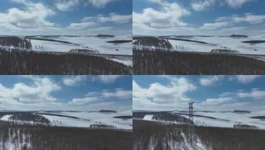 初春林海雪原风景高清在线视频素材下载
