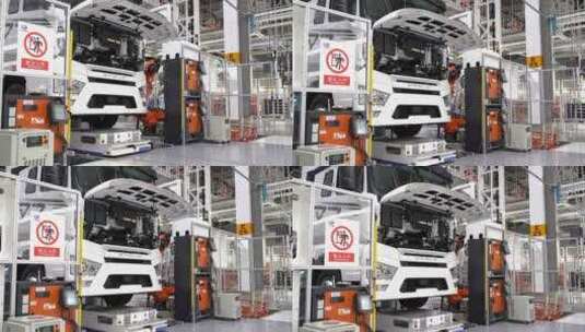 汽车卡车智能化生产线机器人手臂高清在线视频素材下载
