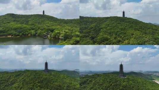 香山 聆风塔 香山航拍高清在线视频素材下载