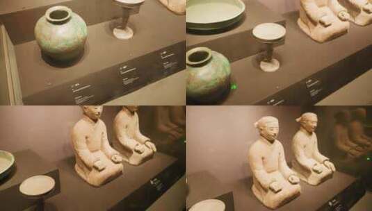 陕西历史博物馆跪姿俑高清在线视频素材下载
