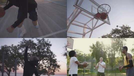 【合集】在室外打篮球投篮传球高清在线视频素材下载