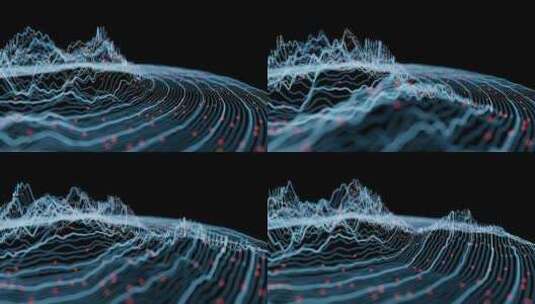 圆形波浪大数据科技网络概念三维特效动画高清在线视频素材下载