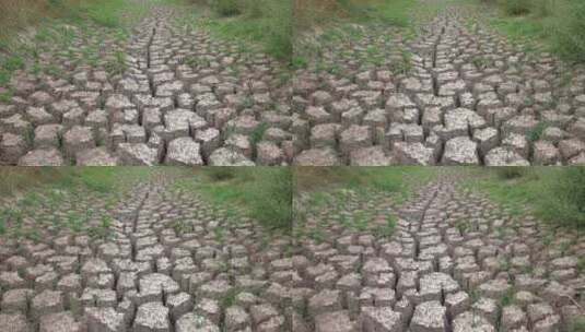 干枯的河流 龟裂的大地高清在线视频素材下载