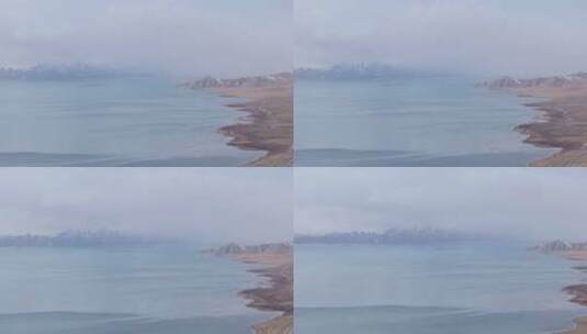 航拍青海果洛州冬格措纳湖风景高清在线视频素材下载