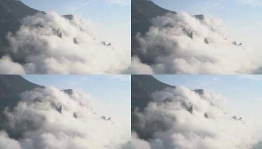云雾缭绕的巫山神女峰高清在线视频素材下载