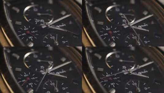 机械手表时钟指针转动特写高清在线视频素材下载