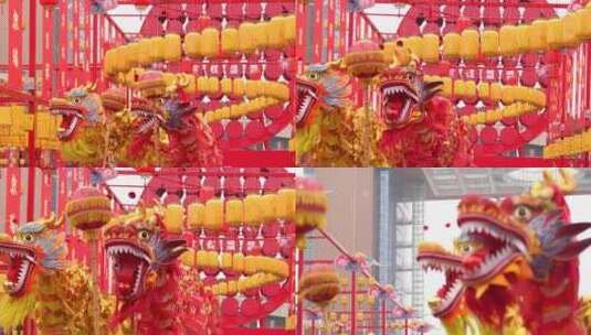春节元宵节舞龙喜庆氛围高清在线视频素材下载