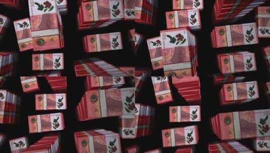 尼加拉瓜科尔多瓦奥罗钞票包循环上空的3d高清在线视频素材下载