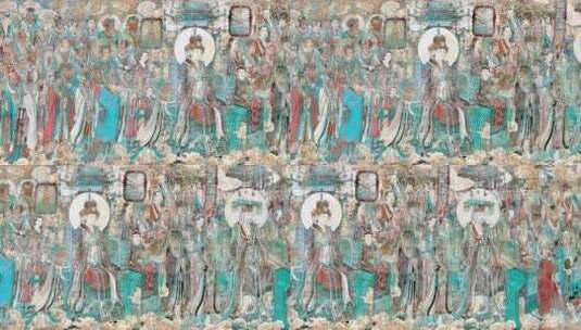 唐代山西永济永乐宫壁画朝元图左中一高清在线视频素材下载