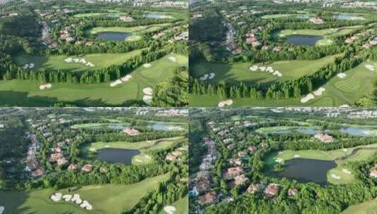 高尔夫球场优美的自然环境和景观设计高清在线视频素材下载